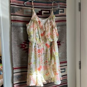 Maurice’s floral spaghetti strap dress, cream/yellow, XL